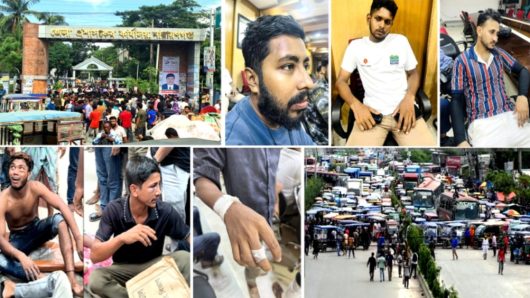 চাষাড়ায় শিক্ষার্থীদের উপর ইজিবাইক চালকদের হামলা ; আহত ২০