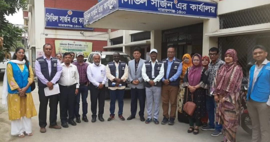 নারায়নগঞ্জে টাইফয়েড টিকা কার্যক্রম পরিদর্শনে বিশ্ব স্বাস্থ্য সংস্থার প্রতিনিধি দল